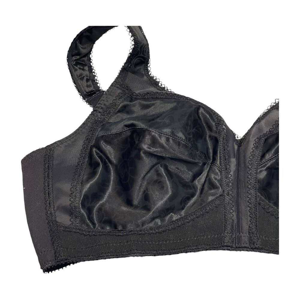 Playtex Secrets Bra Women's 38C Black 100% Polyester Lace Trim Adjustable Strap - Picture 3 of 6